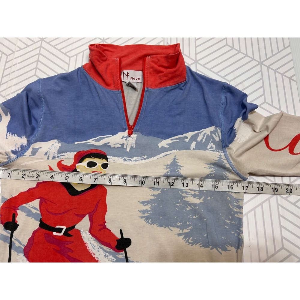 Neve Women's size Small Silk Merino Wool Base Layer Top Retro Skier Apres Ski a1 - Picture 7 of 9